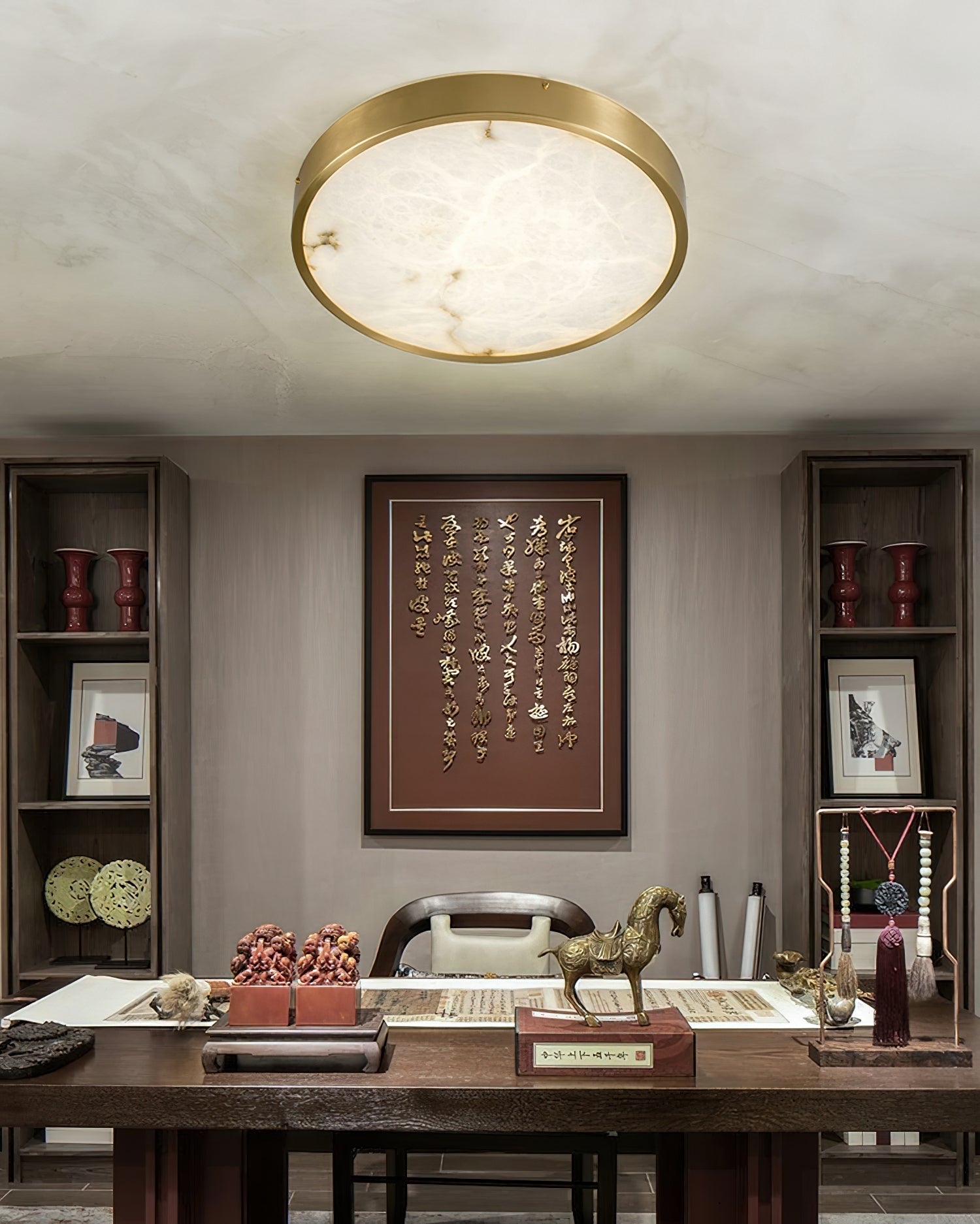 Uzoror Modern Minimalist Recessed Alabaster Ceiling Light - Letslighting