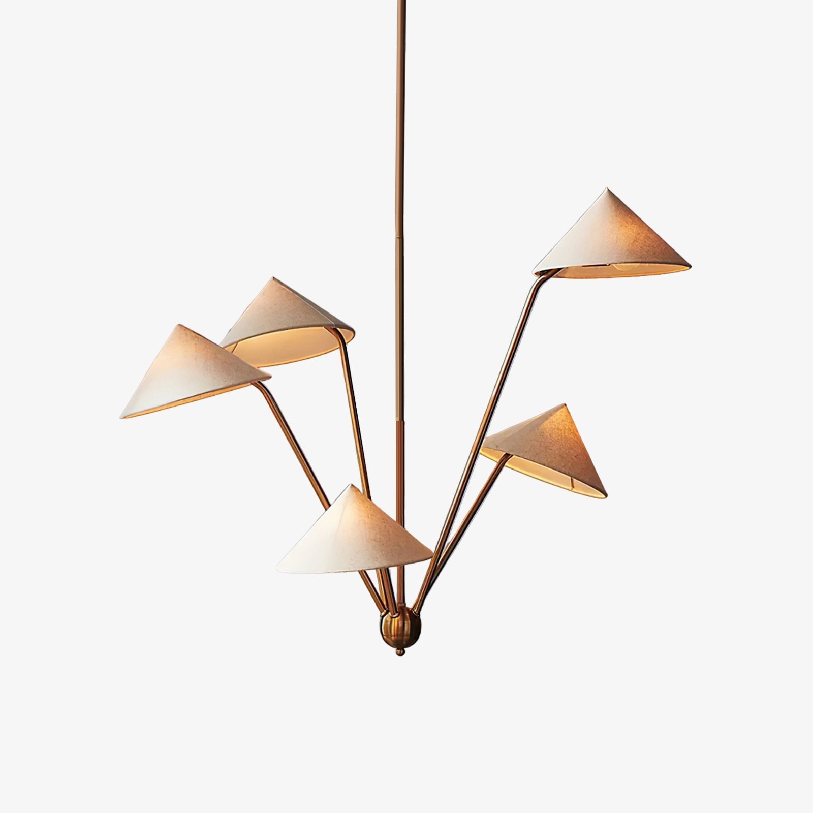 Lustra Chandelier Brass Curved Beige - Letslighting
