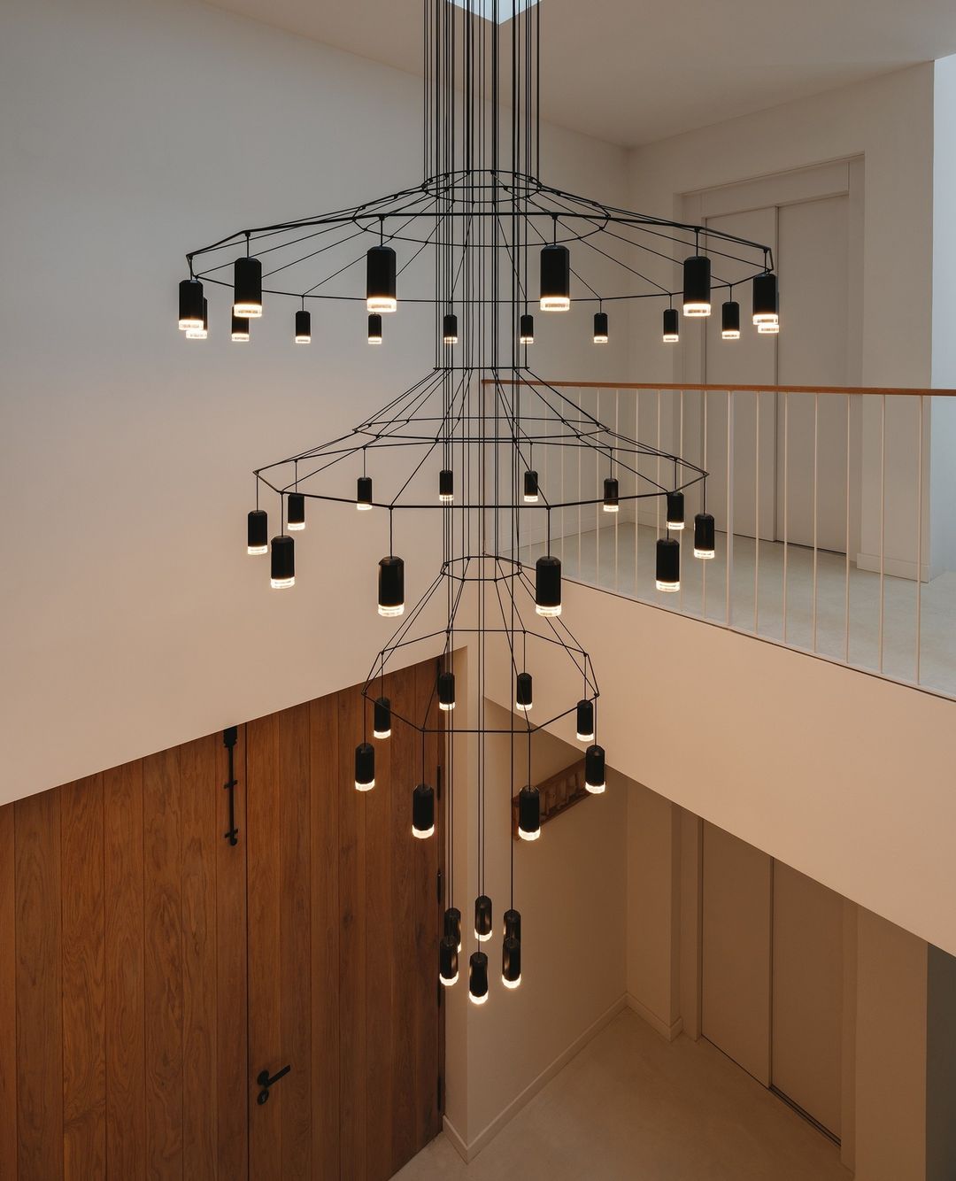 Lustra Pendant Lamp Geometric Wire Black LED - Letslighting