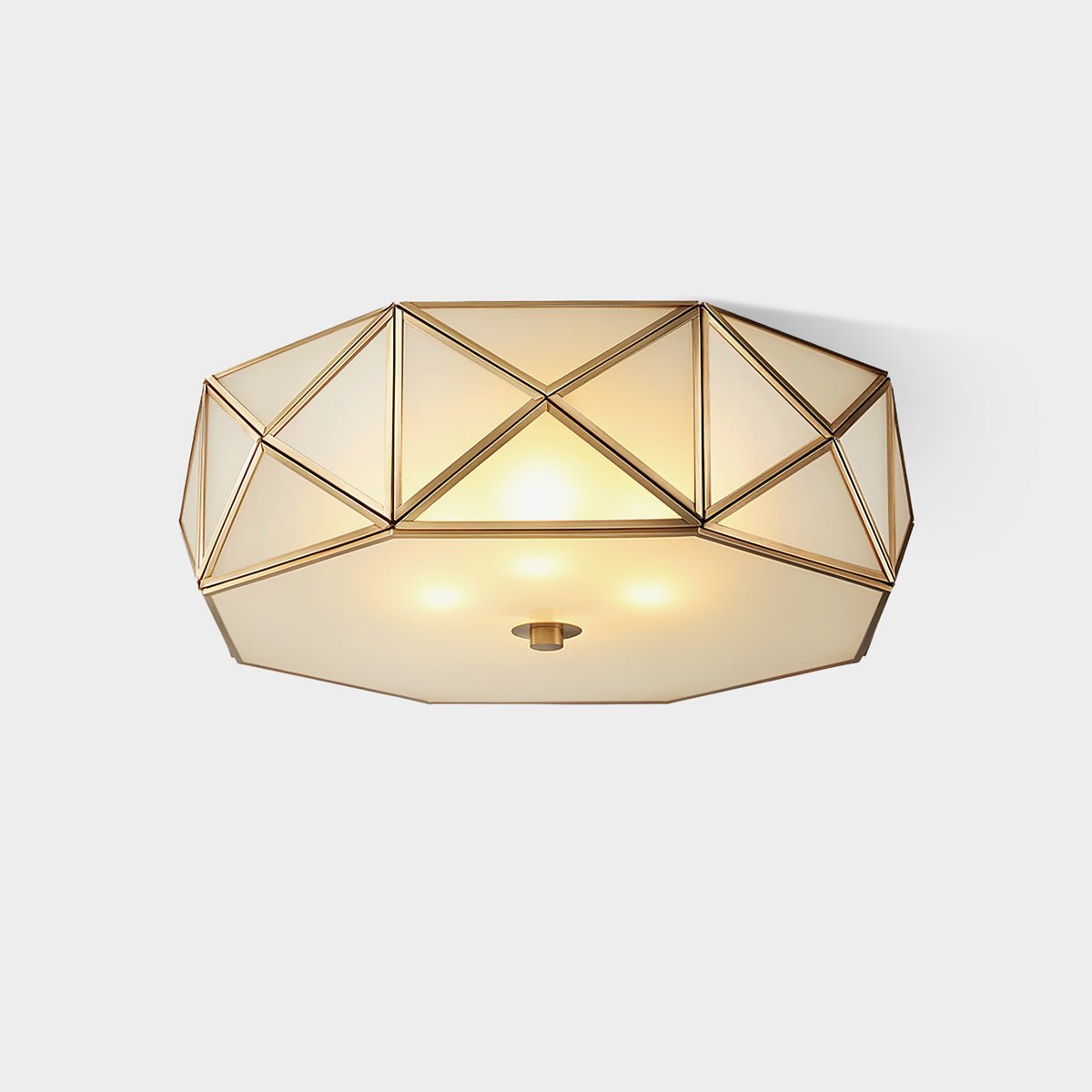 Coloreth Geometric Shaped Brass Glass Flush Ceiling Light - Letslighting