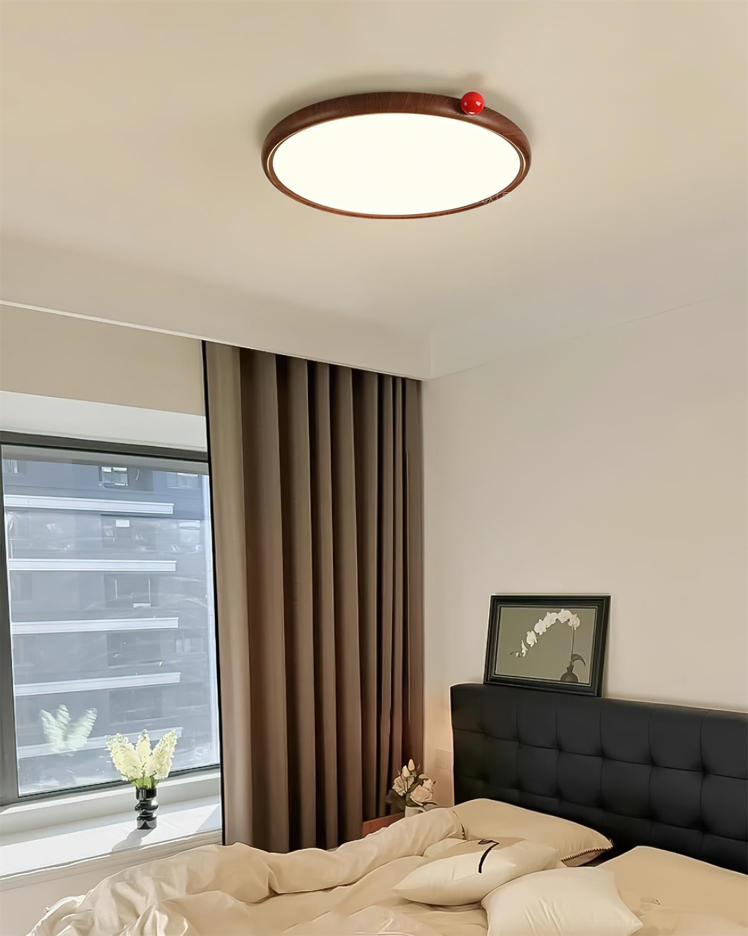 Geos Ceiling Light Wood Tone Circular LED - Letslighting