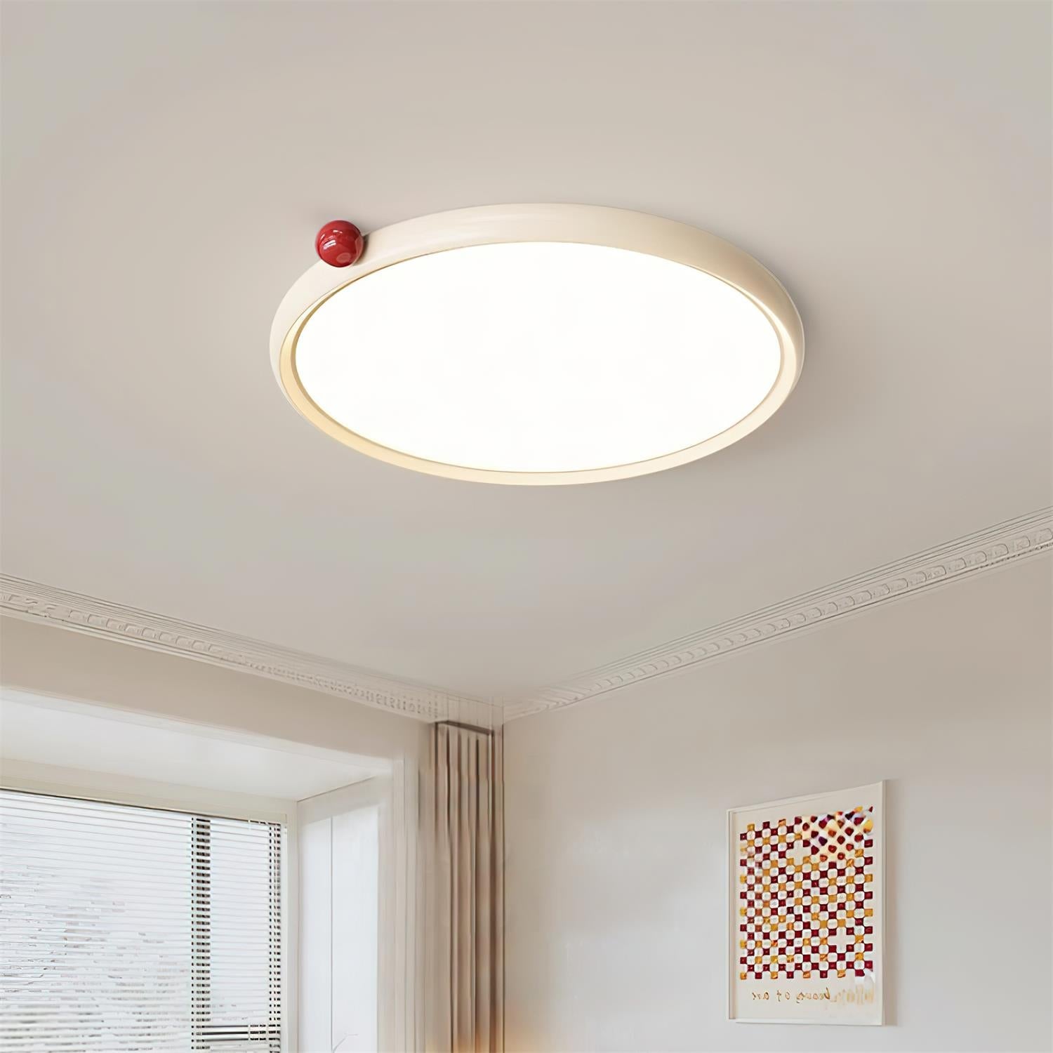 Geos Ceiling Light Wood Tone Circular LED - Letslighting