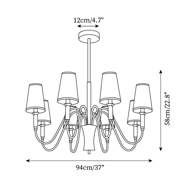 Gianna Chandelier Wave Gold Tapered - Letslighting