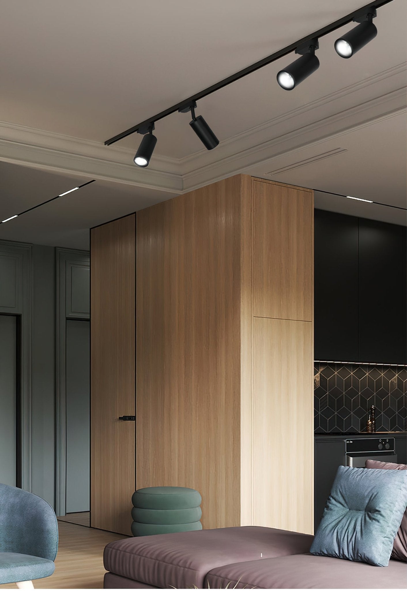 Gilded Track Light Gilded Cylindrical for Living Room - Letslighting