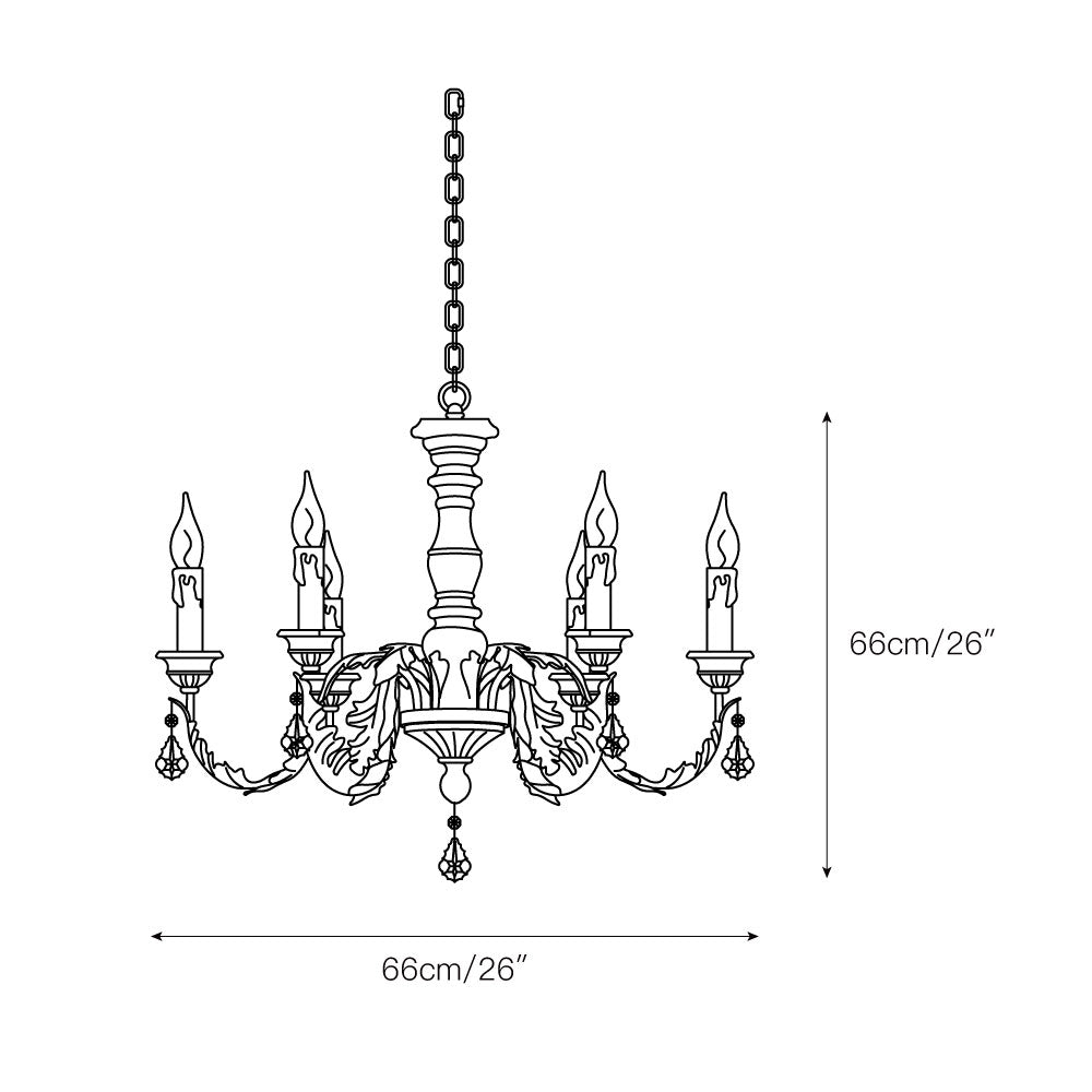 Ivinila Vintage Industrial Solid Wood Crystal Chandelier - Letslighting
