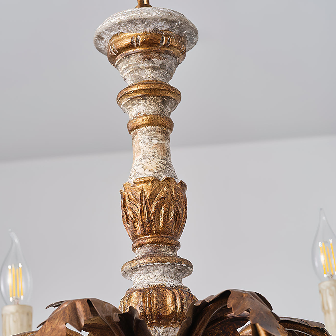 Ivinila Vintage Industrial Solid Wood Crystal Chandelier - Letslighting