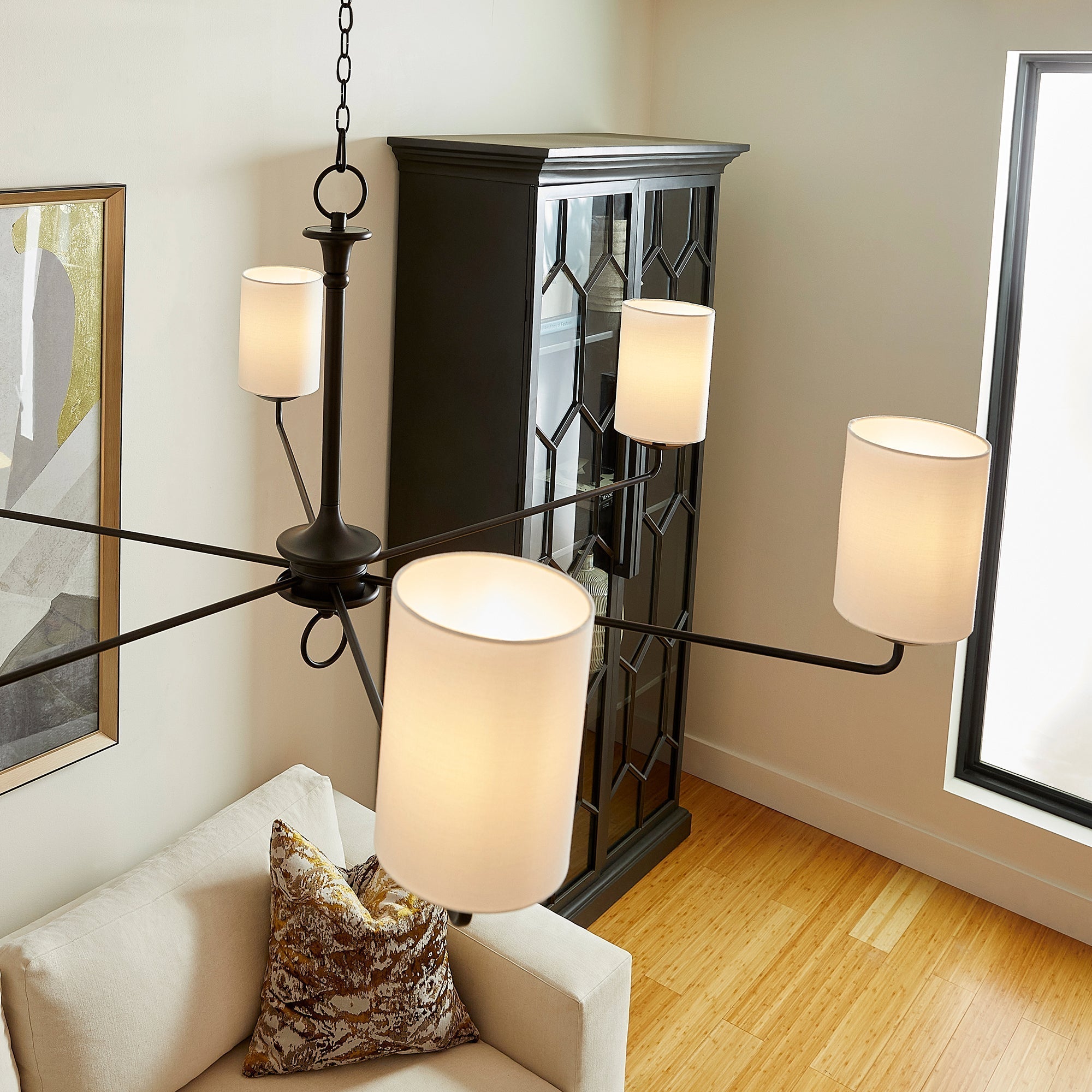 Olthean Vintage Industrial Brass Fabric Chandelier - Letslighting