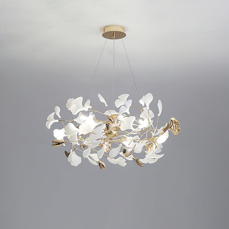 Olivia Ceramic Gingko Chandelier Round and Rectangular Design - Letslighting