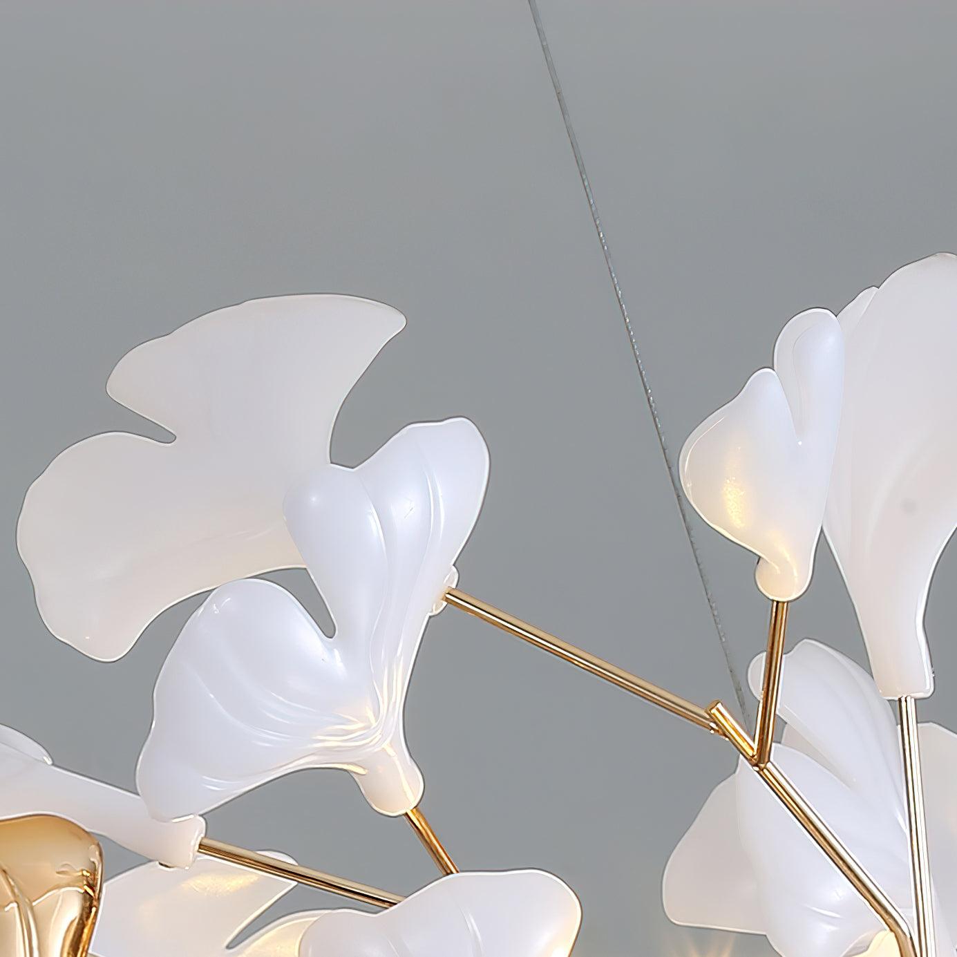 Olivia Ceramic Gingko Chandelier Round and Rectangular Design - Letslighting
