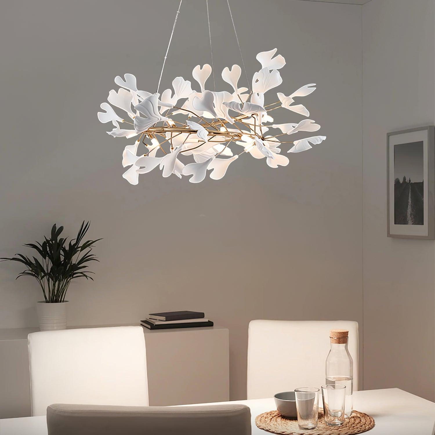 Olivia GinkLuxe Modern Golden LED Chandelier, & Ceramic - Letslighting
