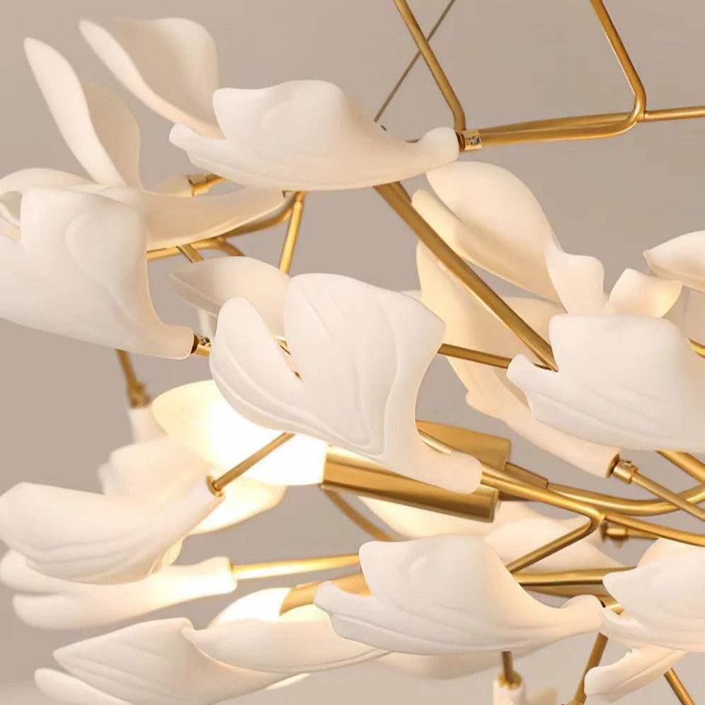 Olivia Ceramic Gingko Chandelier Firefly Art Design - Letslighting