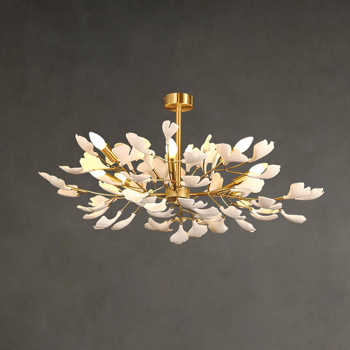 Olivia Ceramic Gingko Chandelier Firefly Art Design - Letslighting