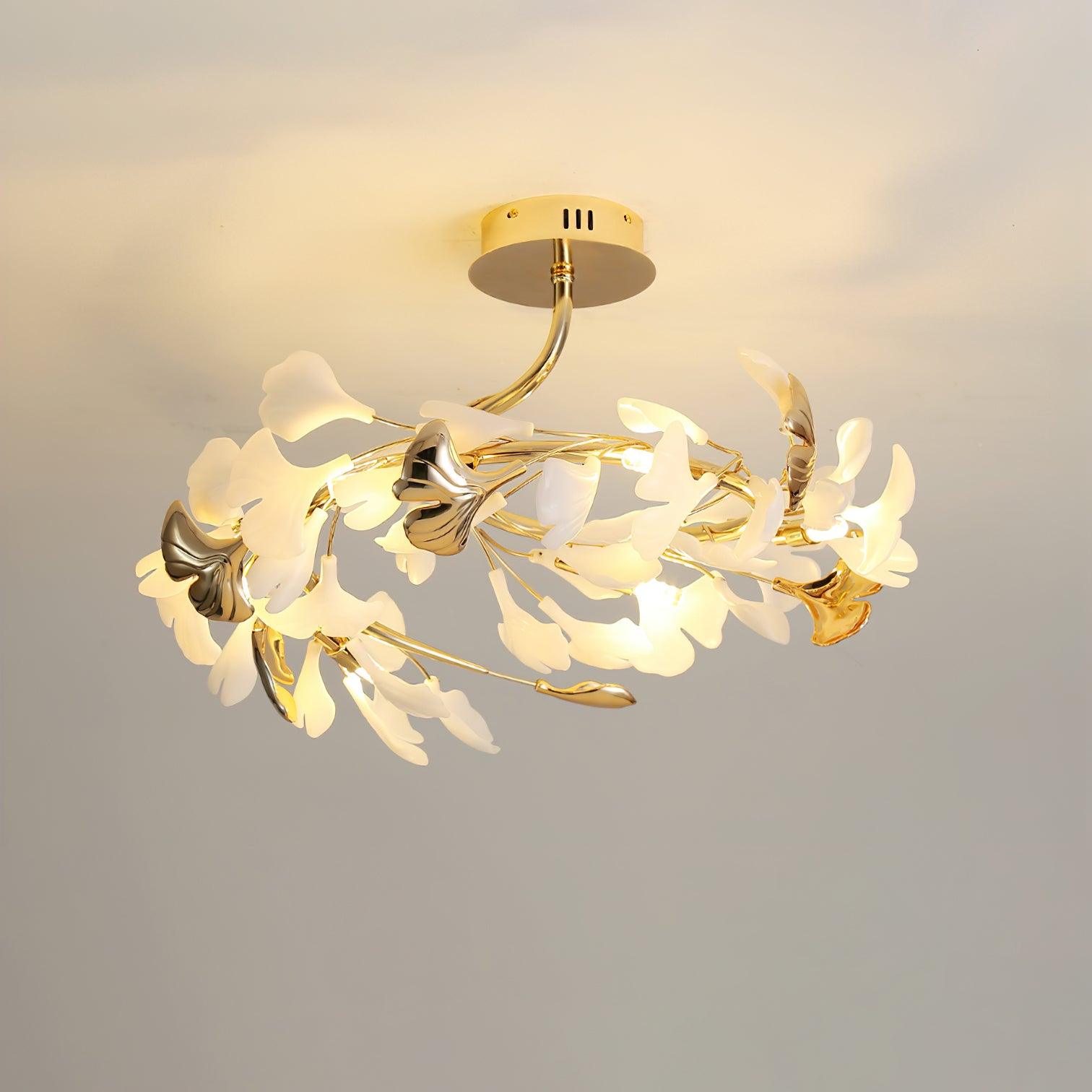 Artheel Premium Nordic Art Gingko Rotating Ceramics Ceiling Lamp - Letslighting