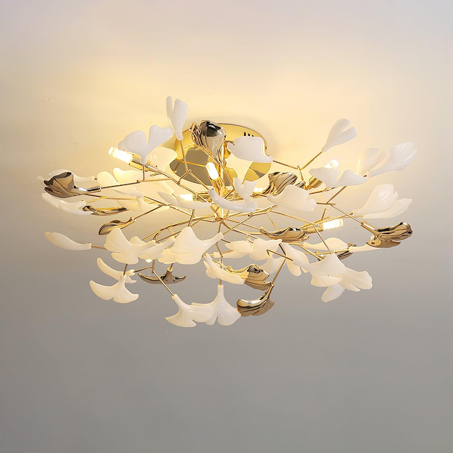 Artheel Premium Nordic Art Gingko Rotating Ceramics Ceiling Lamp - Letslighting