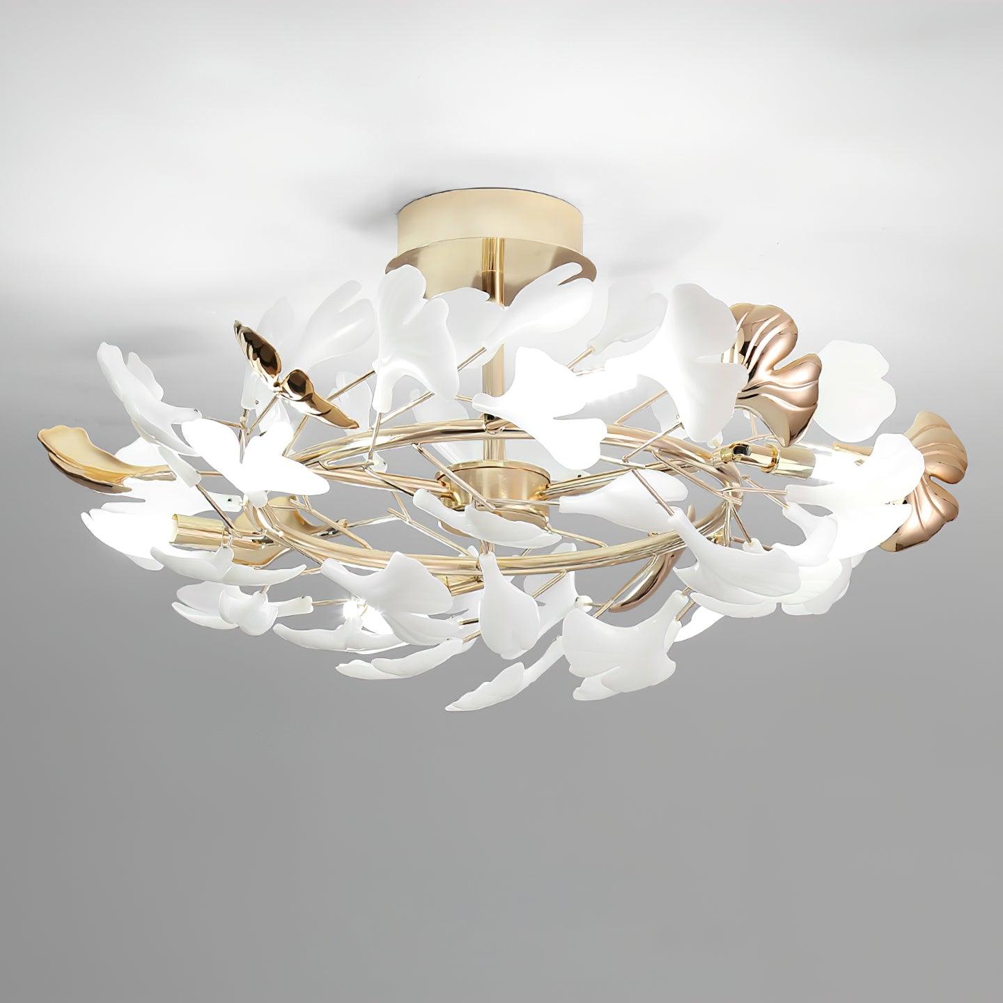 Artheel Premium Nordic Art Gingko Rotating Ceramics Ceiling Lamp - Letslighting