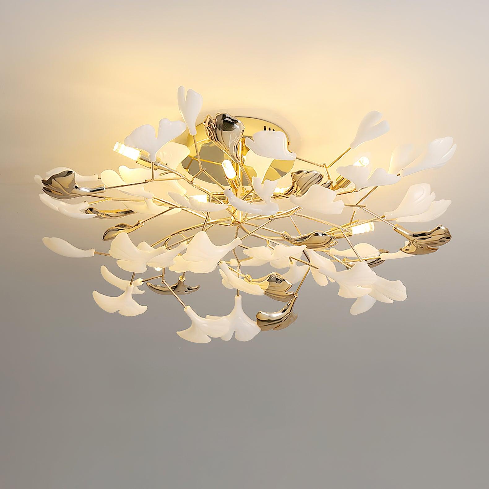 Artheel Premium Nordic Art Gingko Rotating Ceramics Ceiling Lamp - Letslighting