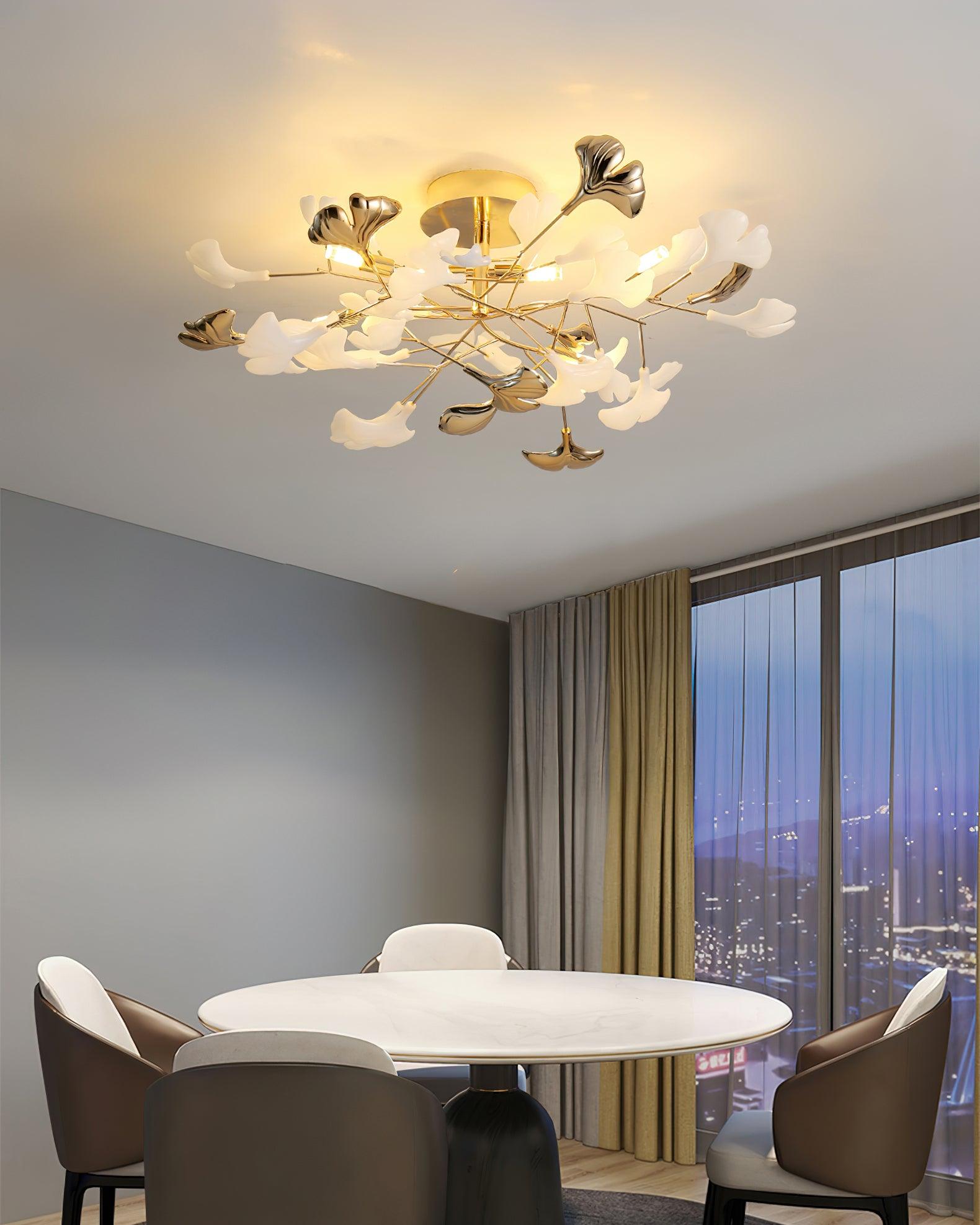 Artheel Premium Nordic Art Gingko Rotating Ceramics Ceiling Lamp - Letslighting