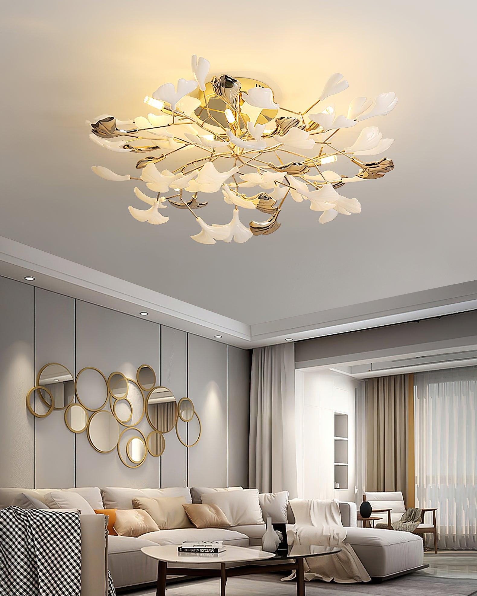 Artheel Premium Nordic Art Gingko Rotating Ceramics Ceiling Lamp - Letslighting