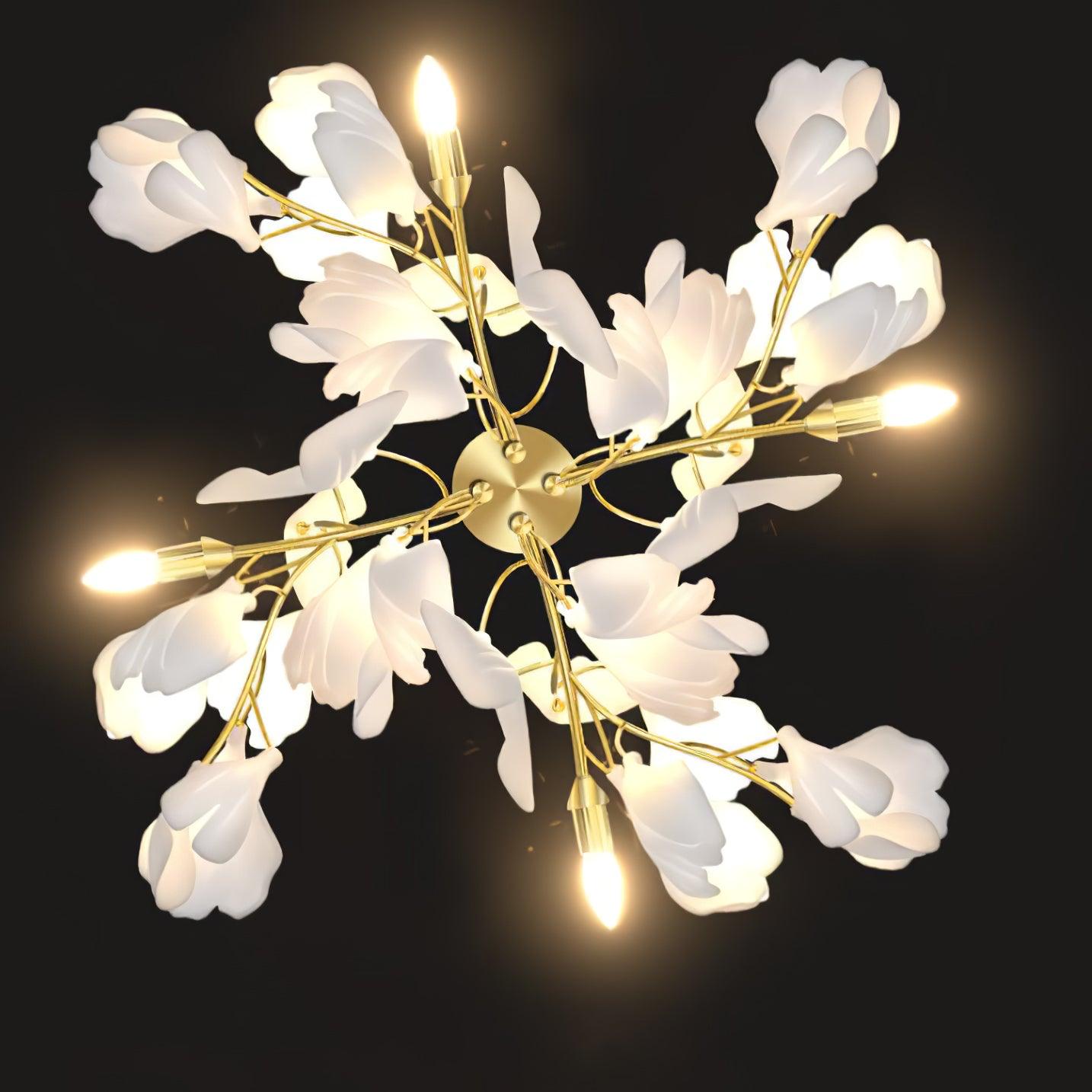 Lustra Wall Lamp Gingko Flowers Brass - Letslighting
