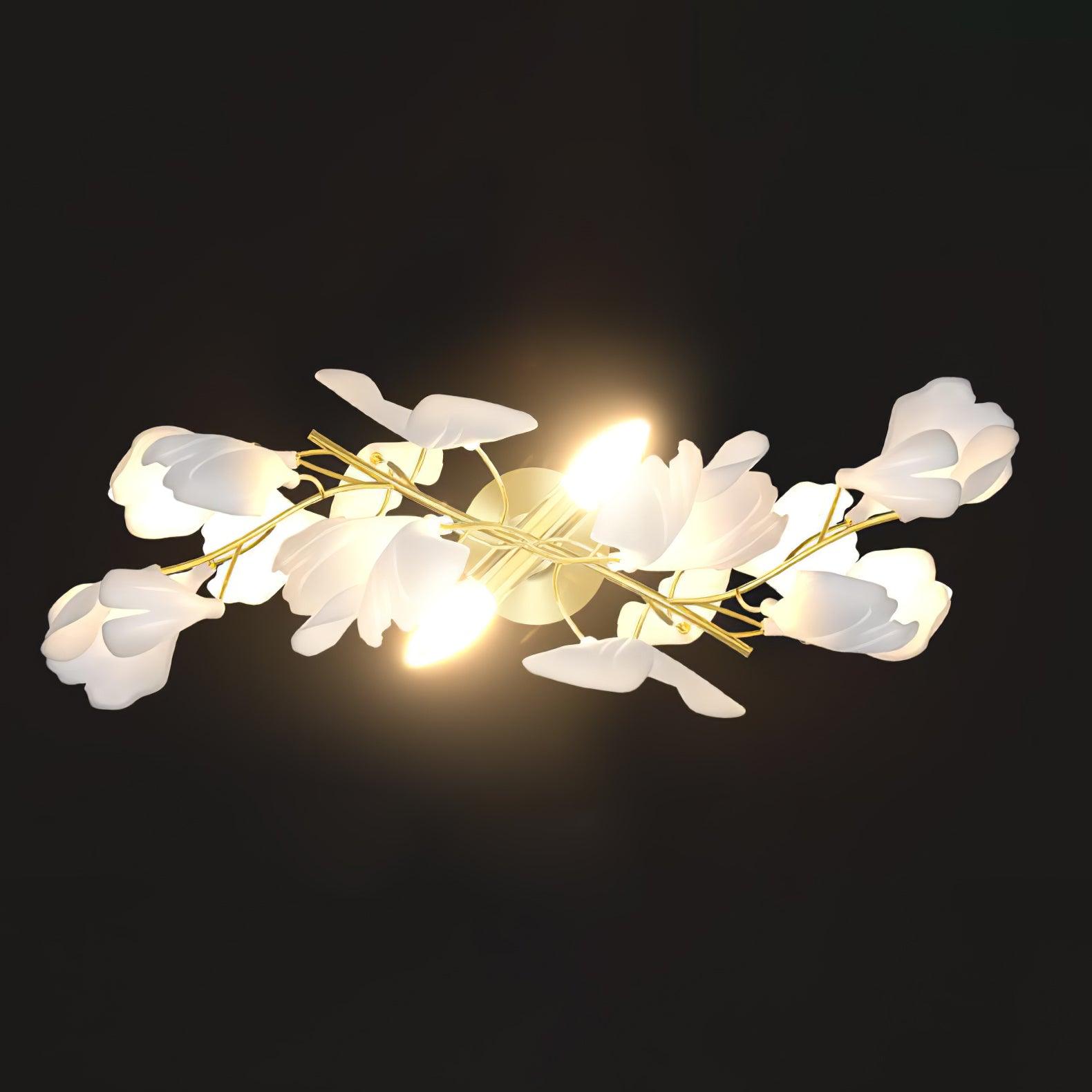 Lustra Wall Lamp Gingko Flowers Brass - Letslighting