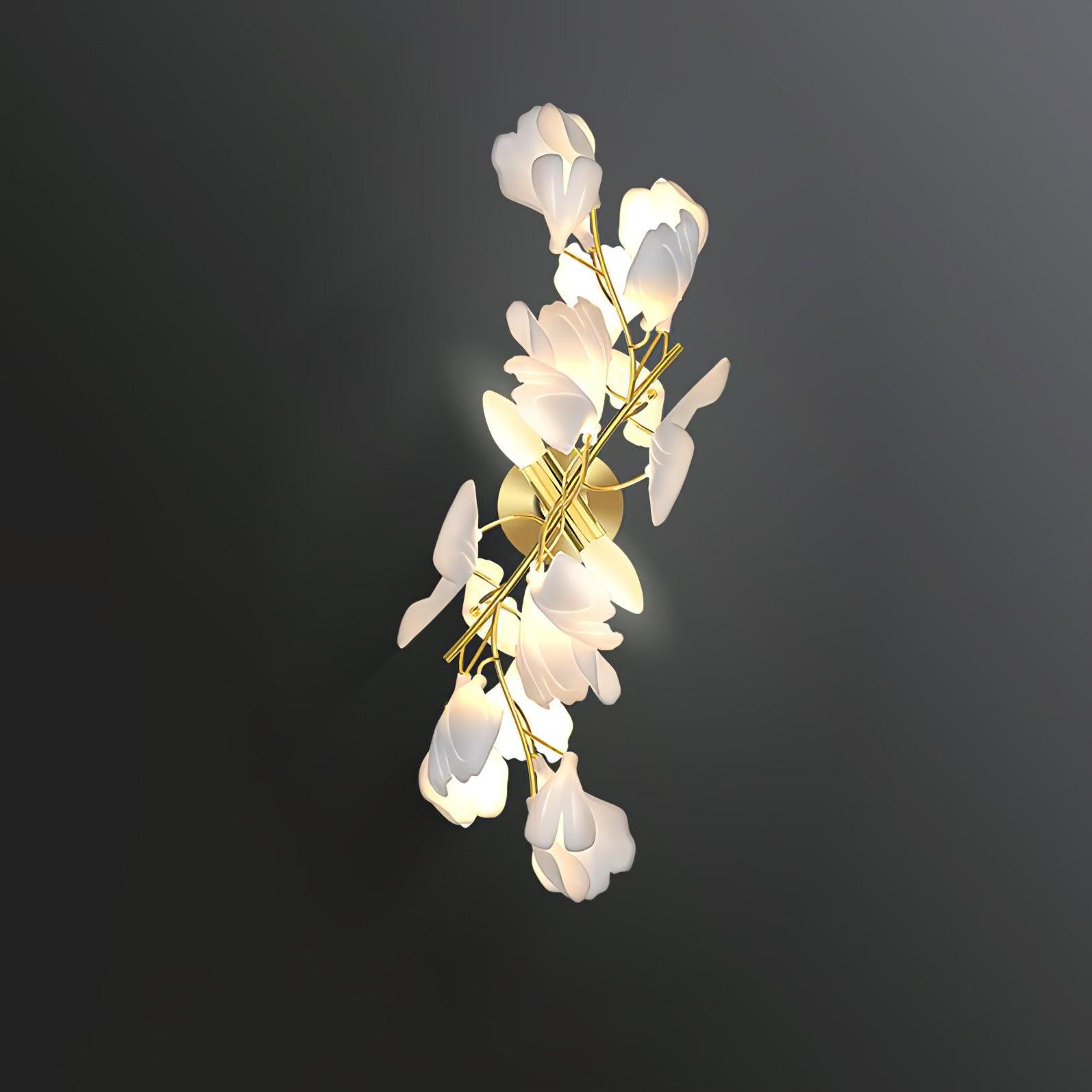 Lustra Wall Lamp Gingko Flowers Brass - Letslighting