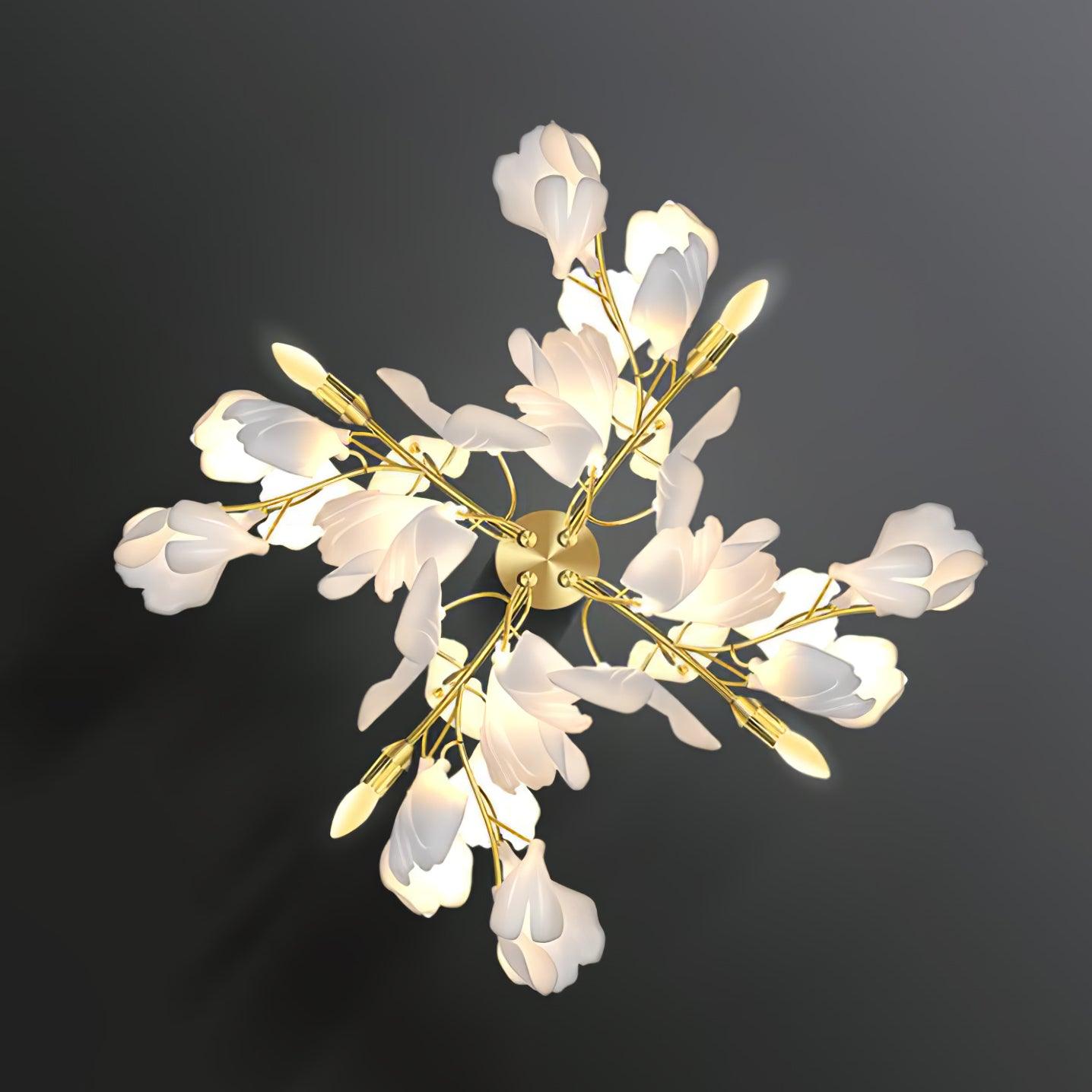 Lustra Wall Lamp Gingko Flowers Brass - Letslighting