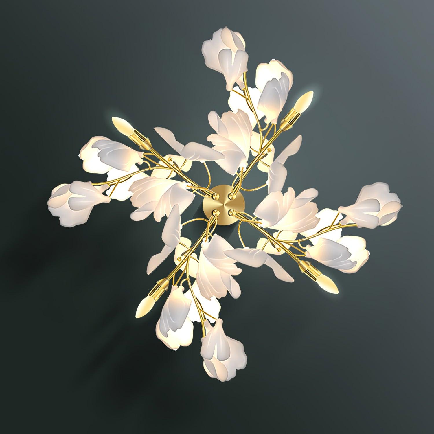 Lustra Wall Lamp Gingko Flowers Brass - Letslighting