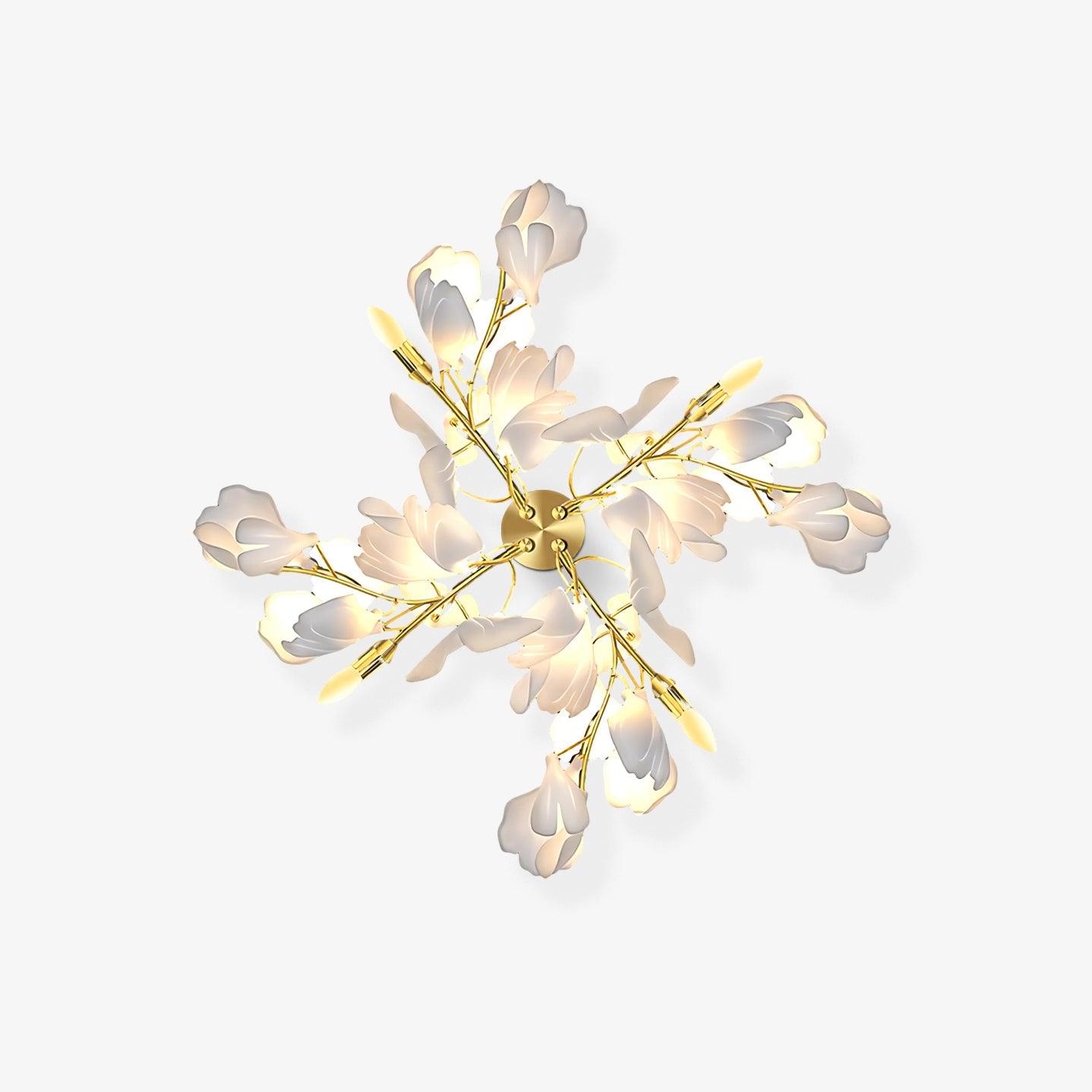 Lustra Wall Lamp Gingko Flowers Brass - Letslighting