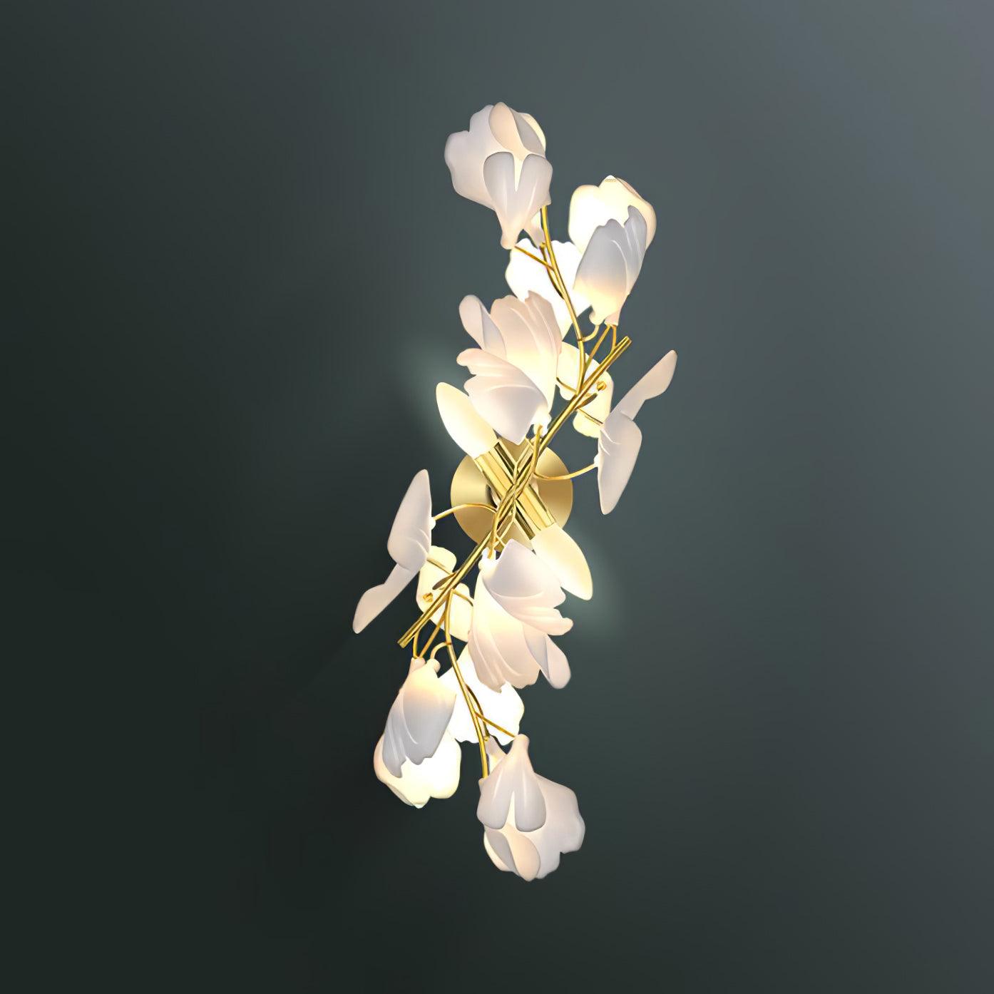 Lustra Wall Lamp Gingko Flowers Brass - Letslighting