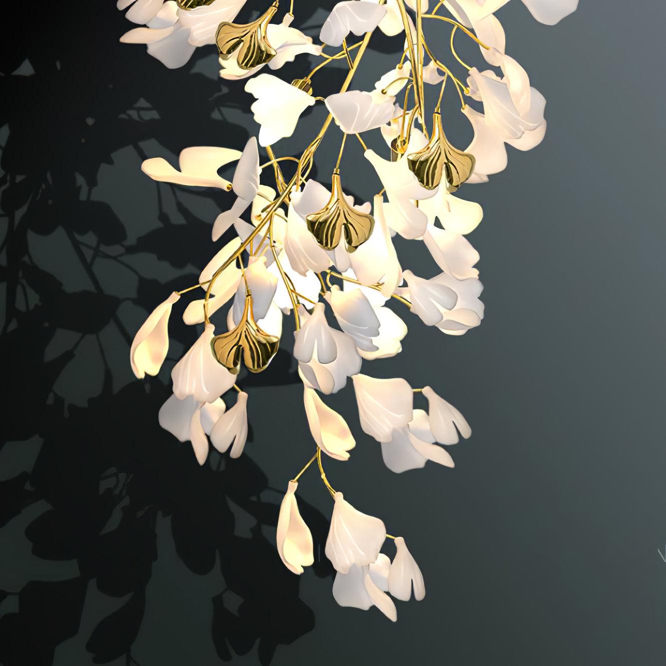 Lustra Wall Lamp Gingko Flowers Brass - Letslighting