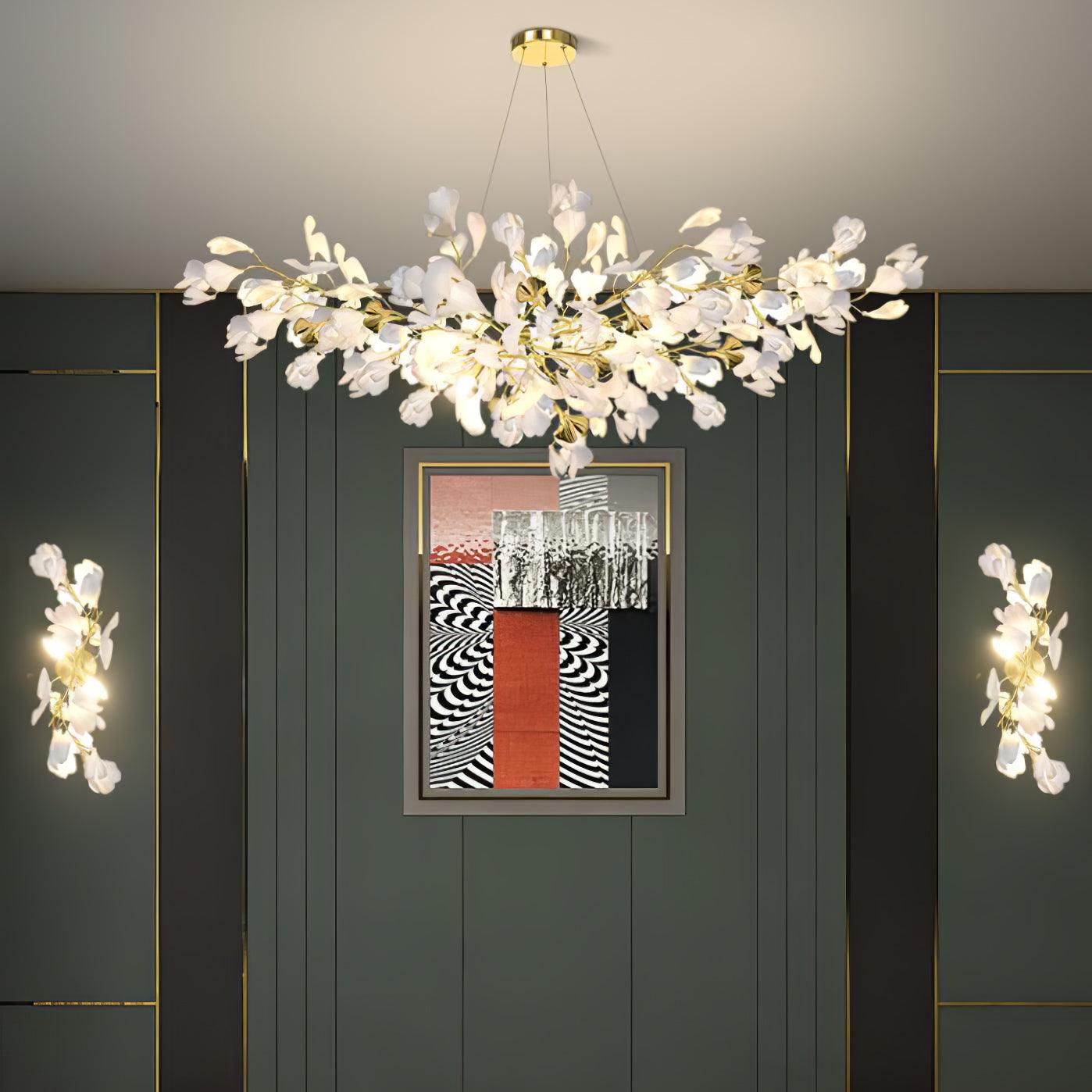 Lustra Wall Lamp Gingko Flowers Brass - Letslighting