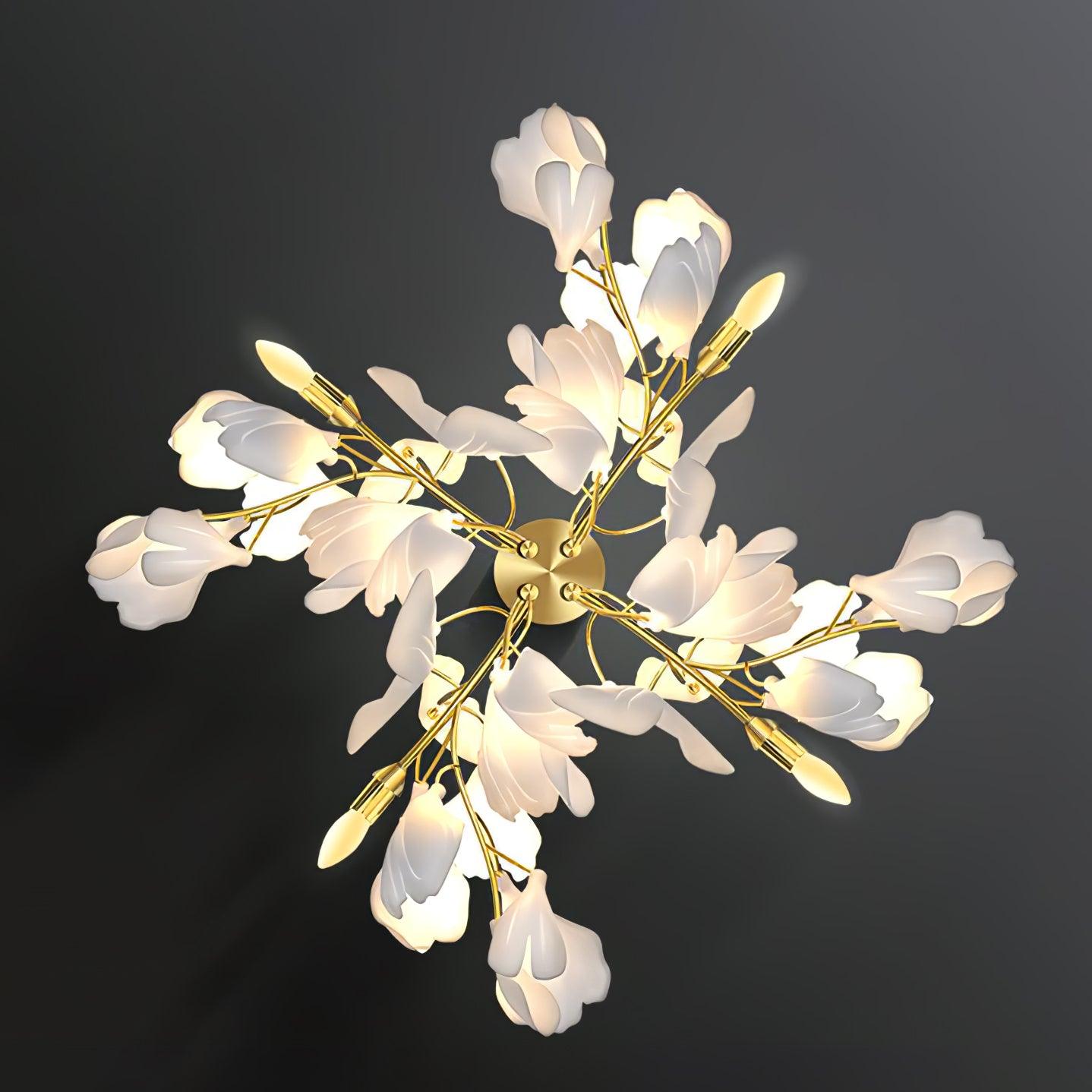 Lustra Wall Lamp Gingko Flowers Brass - Letslighting