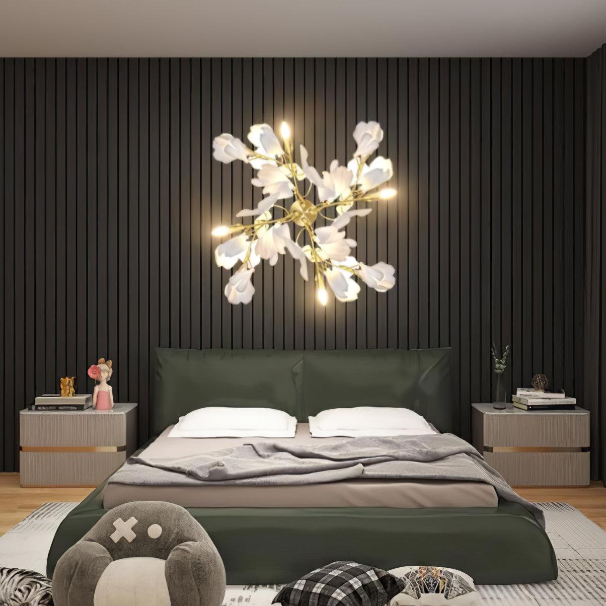 Lustra Wall Lamp Gingko Flowers Brass - Letslighting
