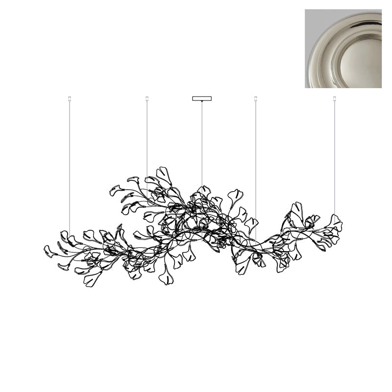 Gingko Chandelier Long Version Porcelain Nature Inspired - Letslighting