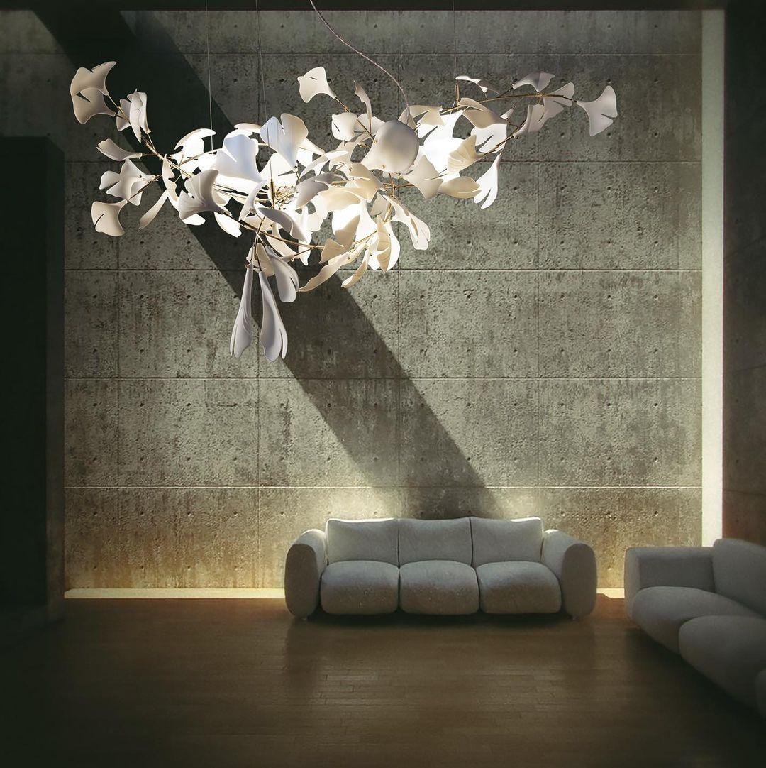 Gingko Chandelier G Style Leaf Branch Shape Modern - Letslighting