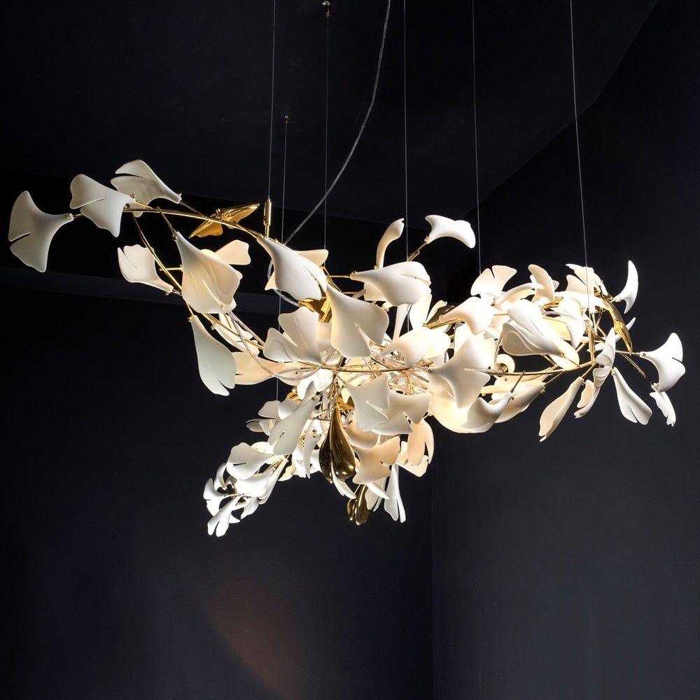 Gingko Chandelier G Style Leaf Branch Shape Modern - Letslighting
