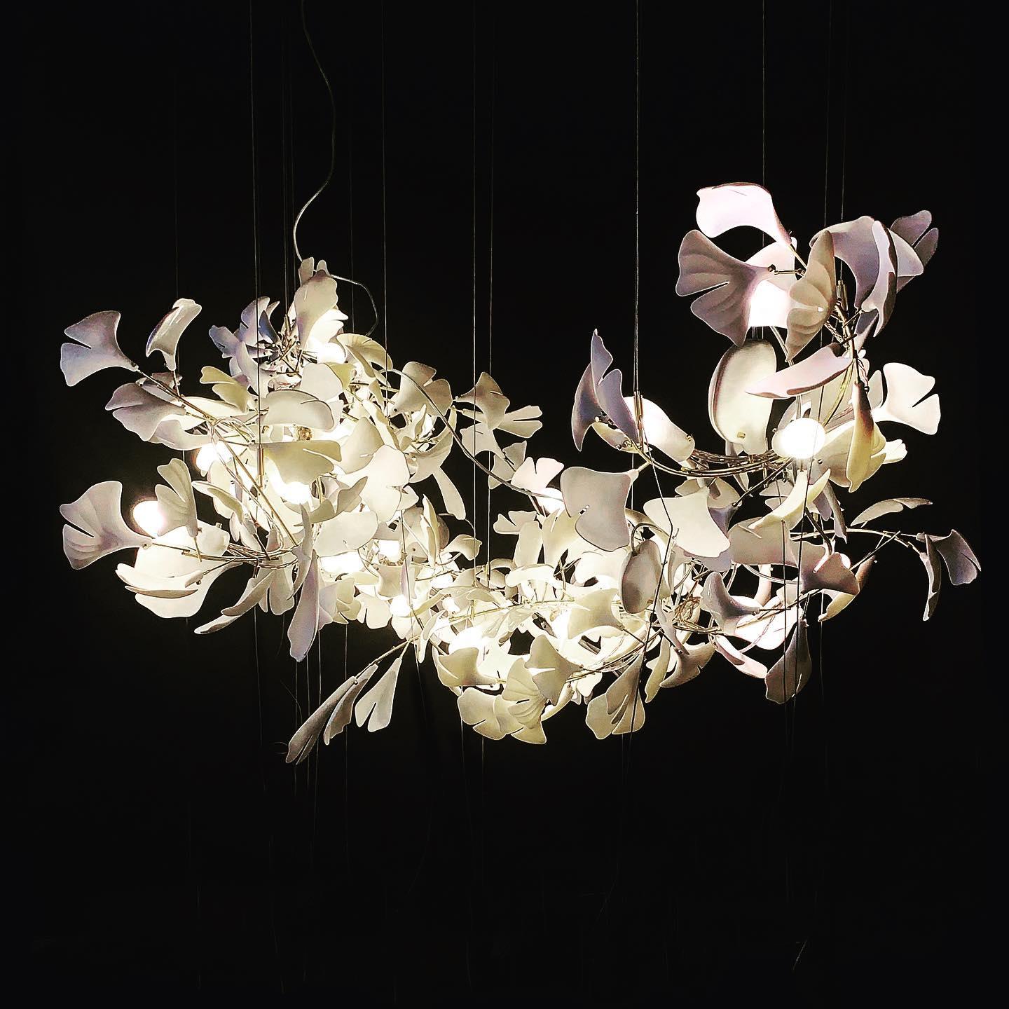 Gingko Chandelier G Style Leaf Branch Shape Modern - Letslighting