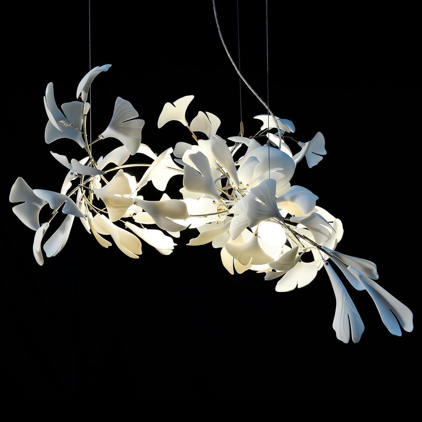 Gingko Chandelier G Style Leaf Branch Shape Modern - Letslighting