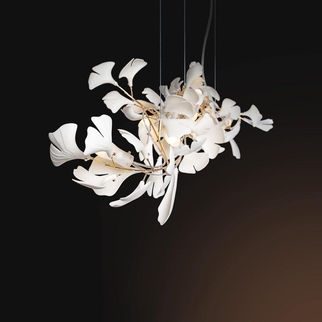 Gingko Chandelier G Style Leaf Branch Shape Modern - Letslighting