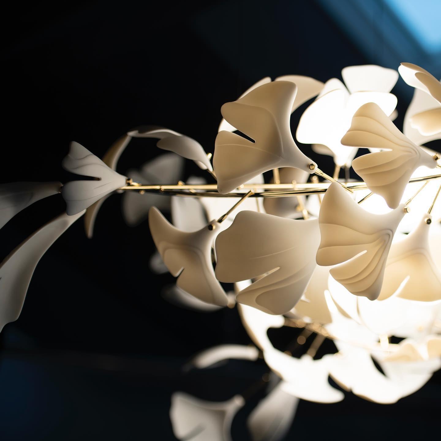 Gingko Chandelier G Style Leaf Branch Shape Modern - Letslighting