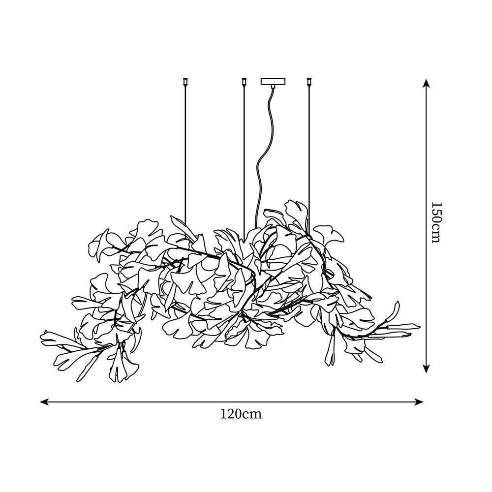 Gingko Chandelier G Style Leaf Branch Shape Modern - Letslighting