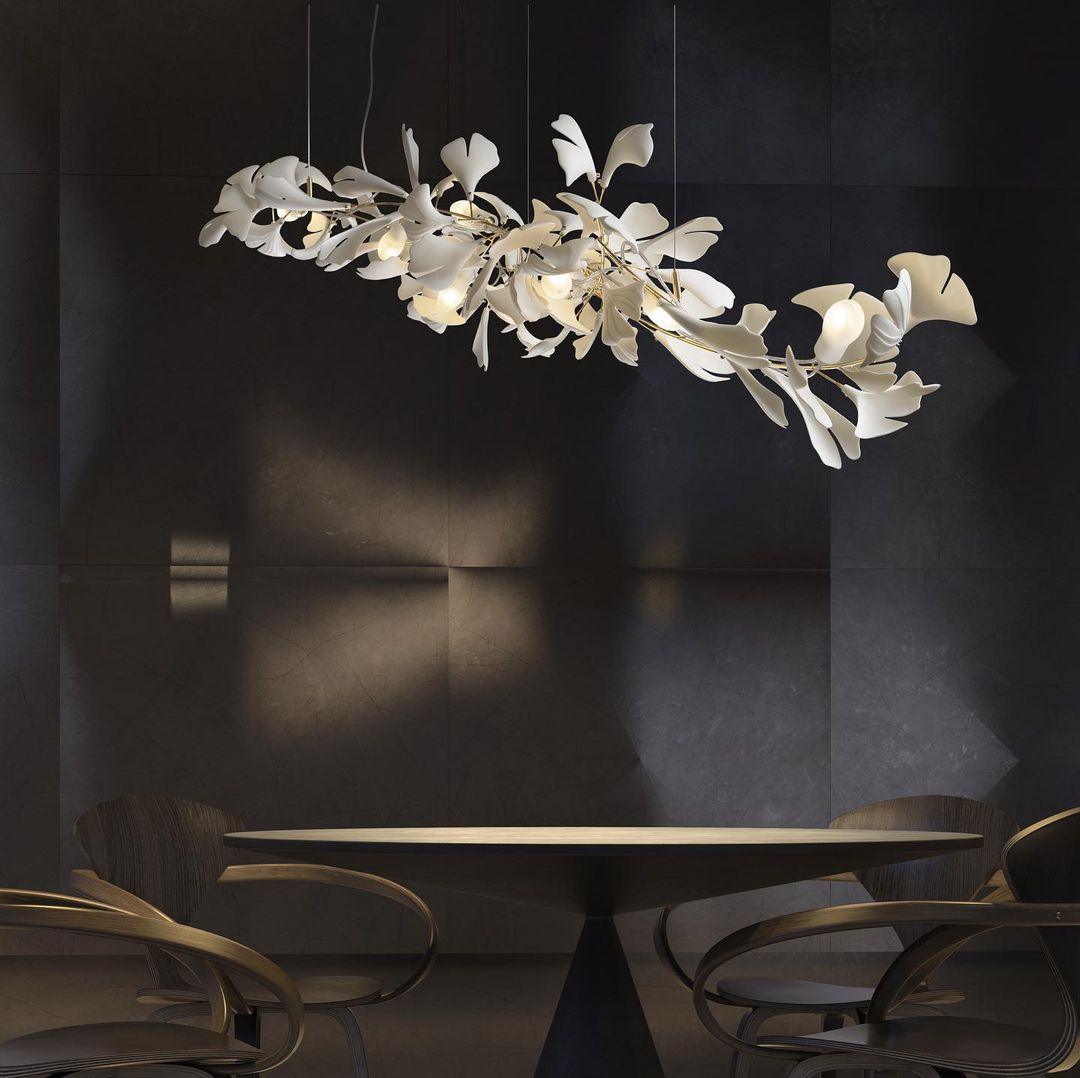 Gingko Chandelier G Style Leaf Branch Shape Modern - Letslighting
