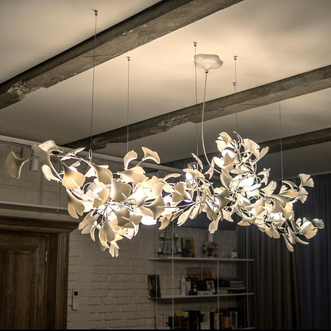 Gingko Chandelier G Style Leaf Branch Shape Modern - Letslighting
