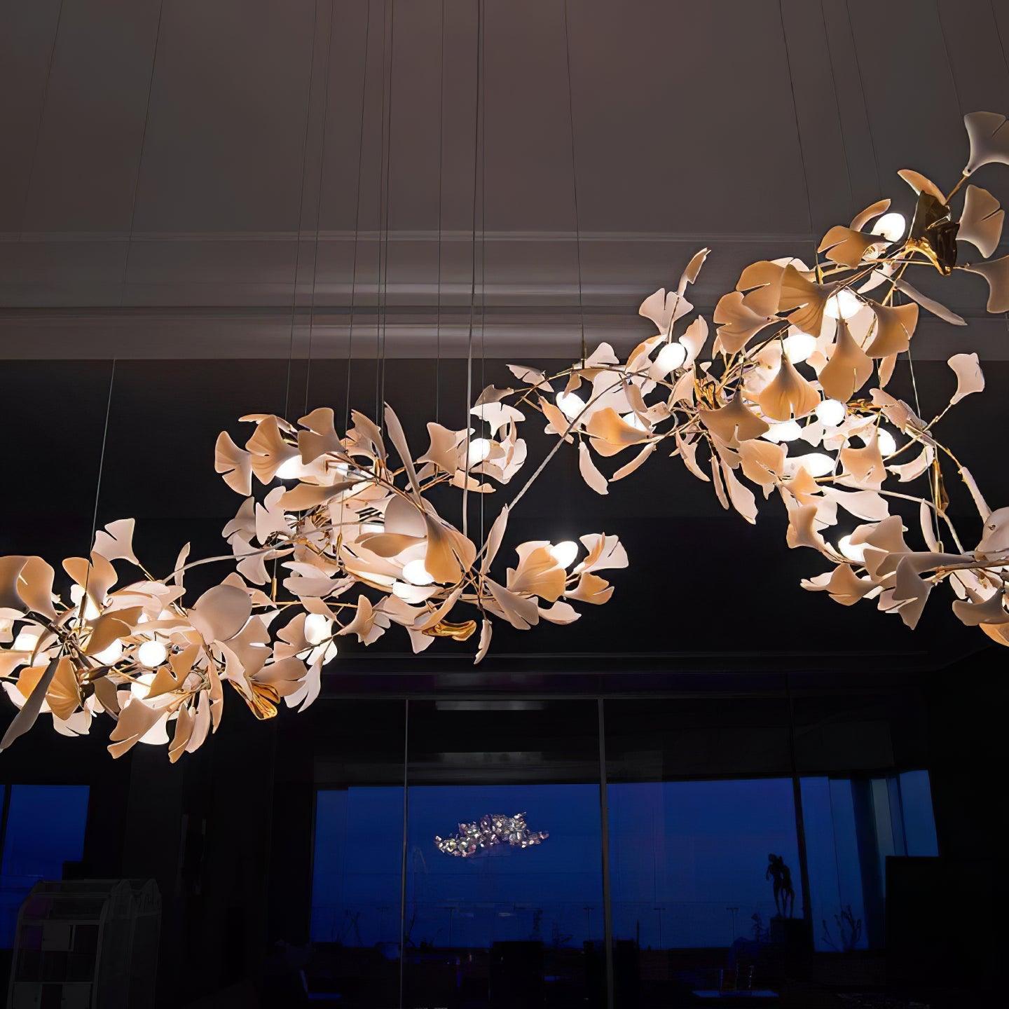 Gingko Chandelier G Style Leaf Branch Shape Modern - Letslighting