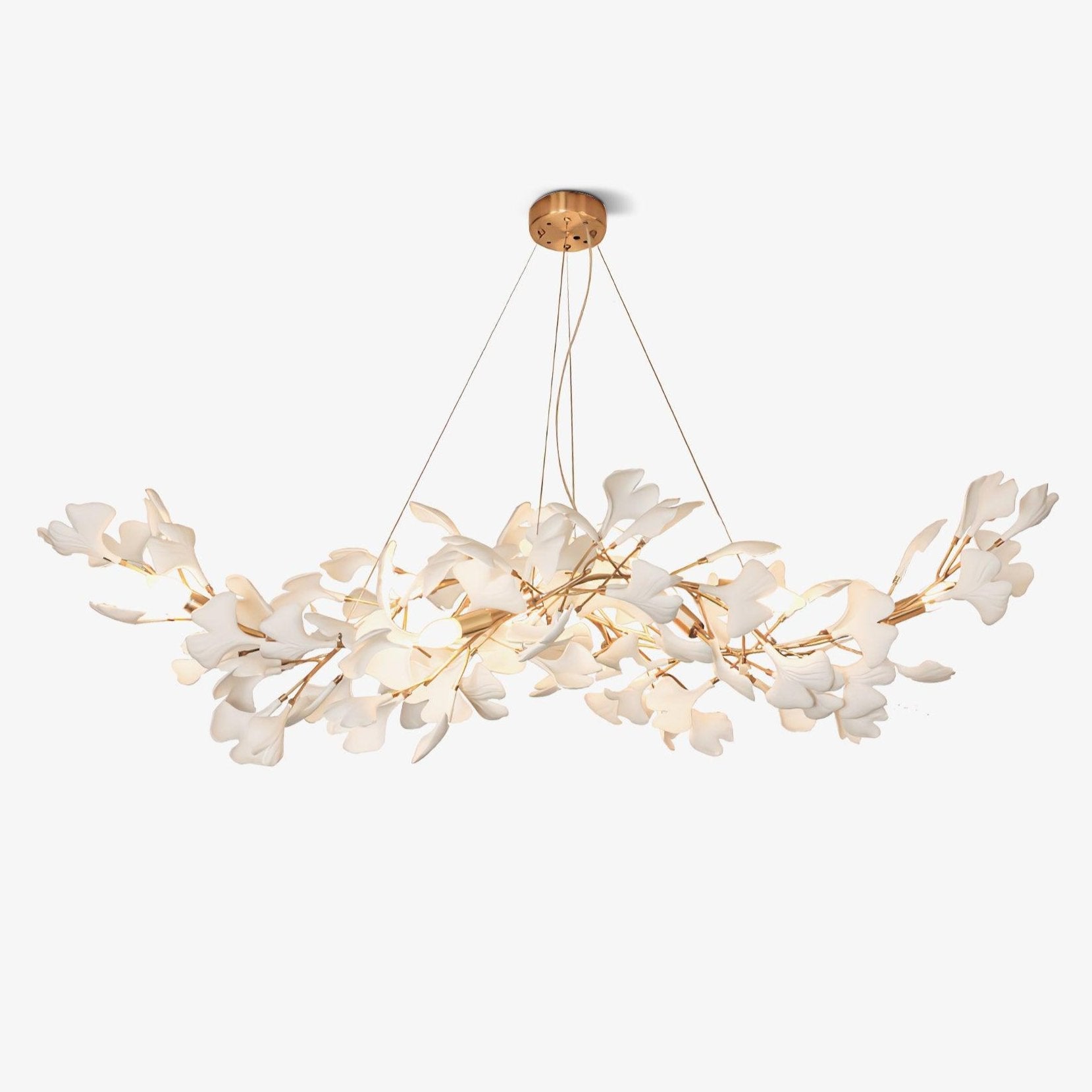 Olivia Ceramic Gingko Leaf Chandelier W-Shape - Letslighting