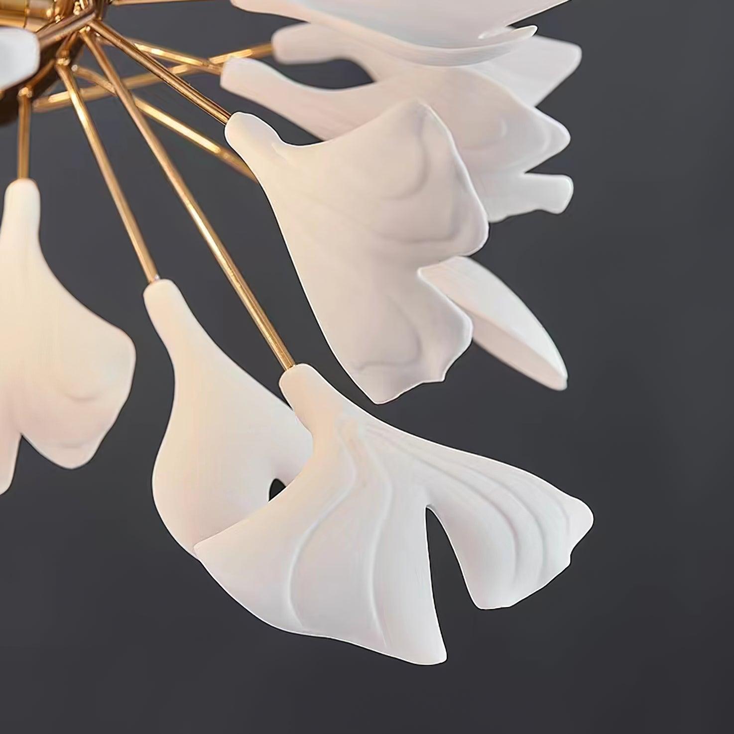 Olivia Ceramic Gingko Linear Minimalist Chandelier - Letslighting