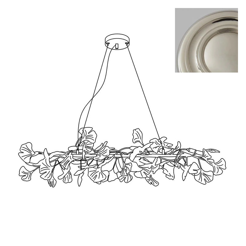Chandelier Frame Ceramic Gingko White Gold Shade Modern Art - Letslighting