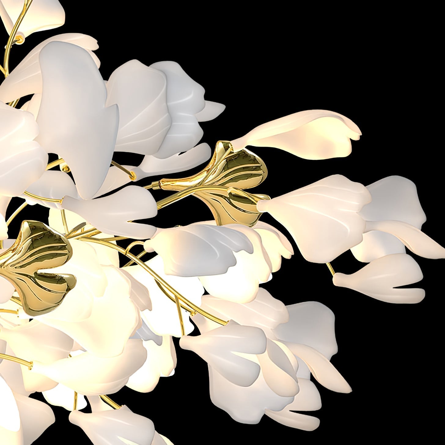 Olivia Ceramic Gingko Chandelier Luxury Hotel Staircase - Letslighting