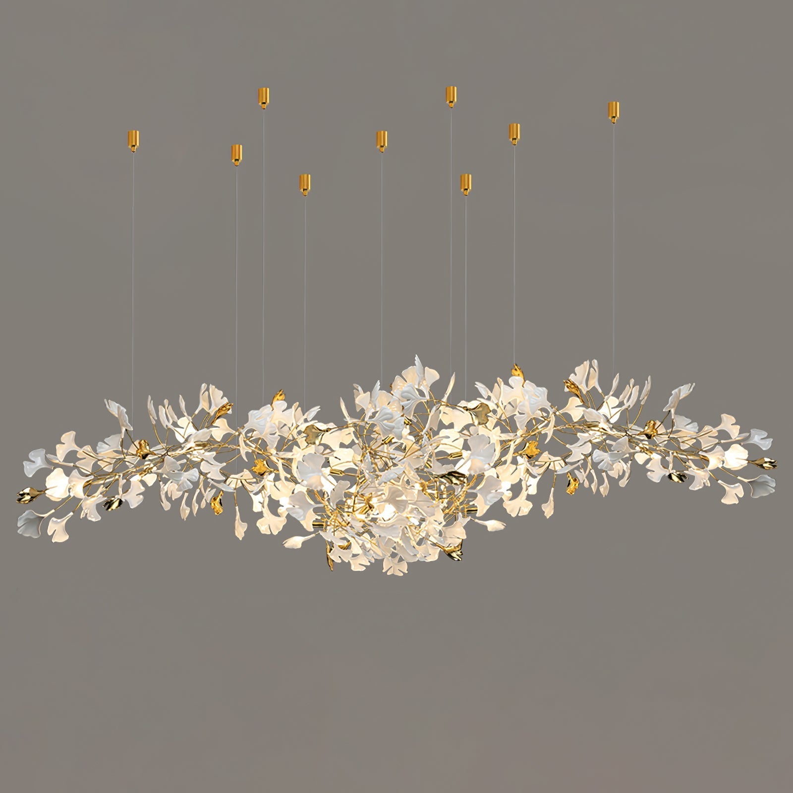 Olivia Ceramic Gingko Chandelier Luxury Hotel Staircase - Letslighting