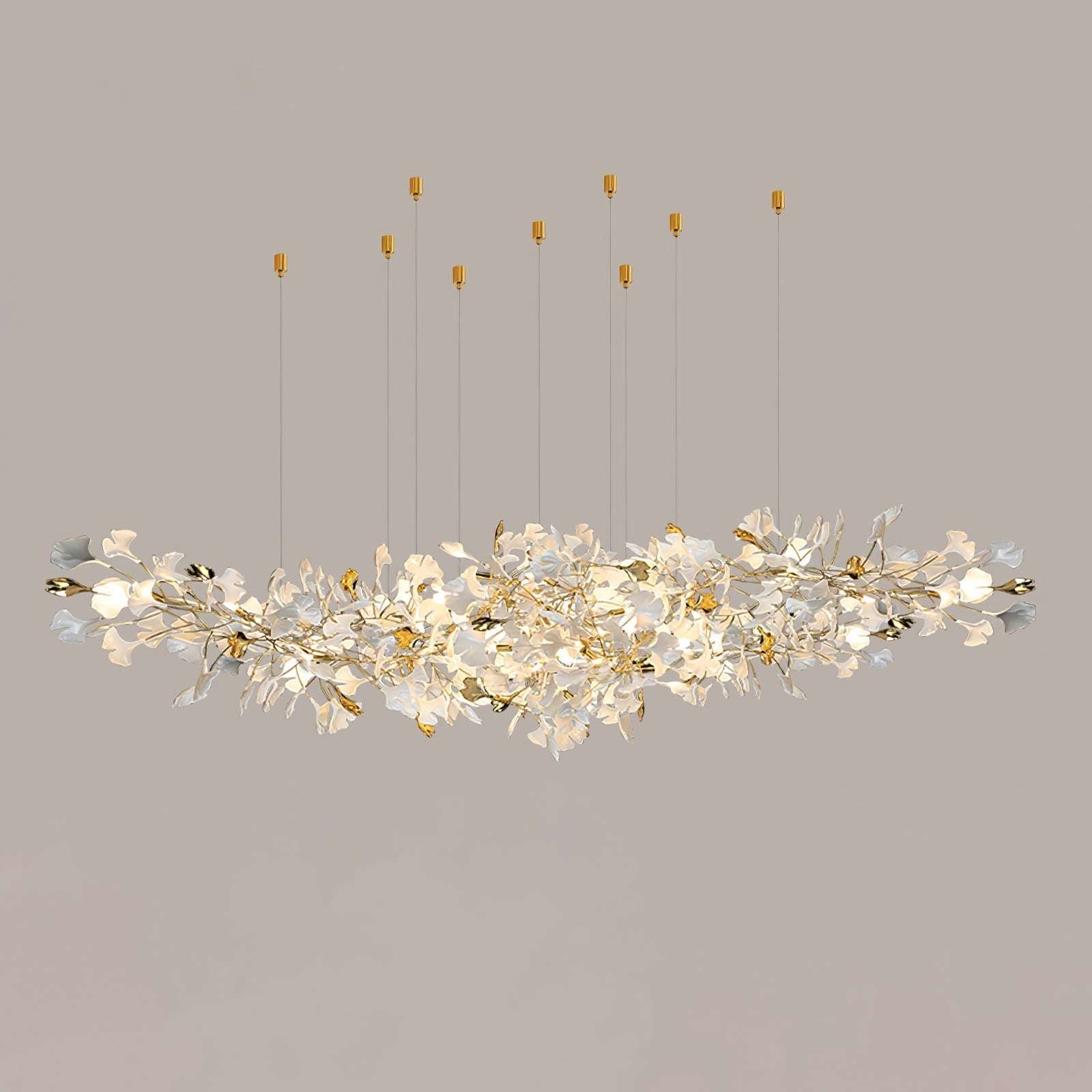 Olivia Ceramic Gingko Chandelier Luxury Hotel Staircase - Letslighting